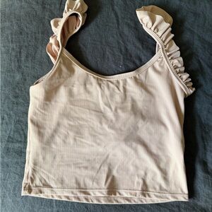 Ruffled blush pink Women's swim top